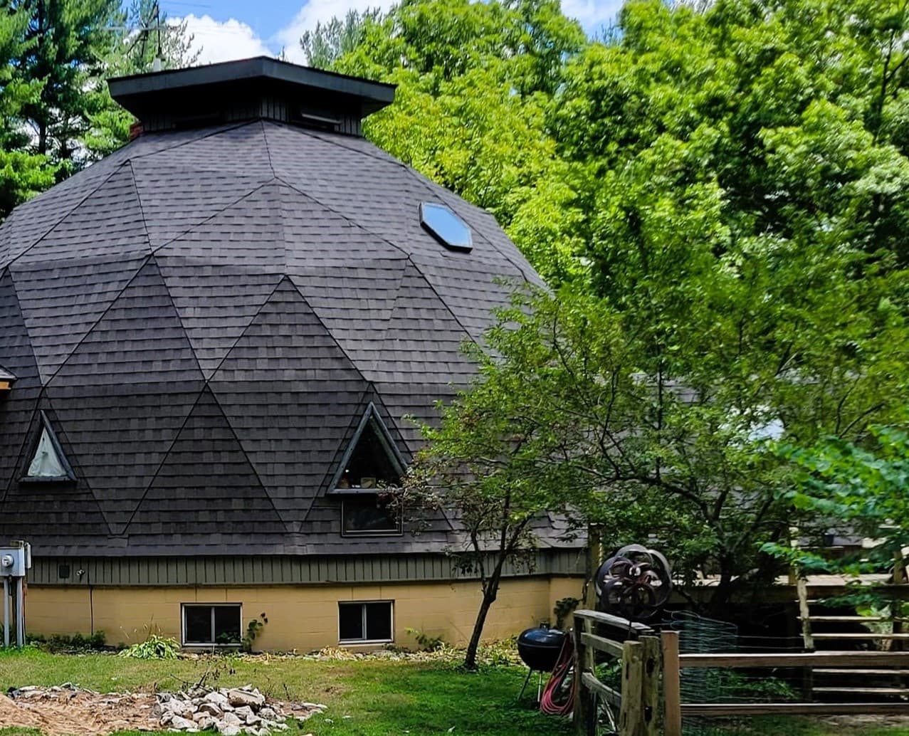 A vigo-county geodome roofed by Quality.