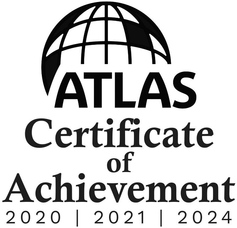 Atlas Certificate of Achievement 2020, 2021, and 2024.